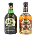 A bottle of Bunnahabhain scotch whisky together with a bottle of Chivas 12 Years Old, 700 ml and 760