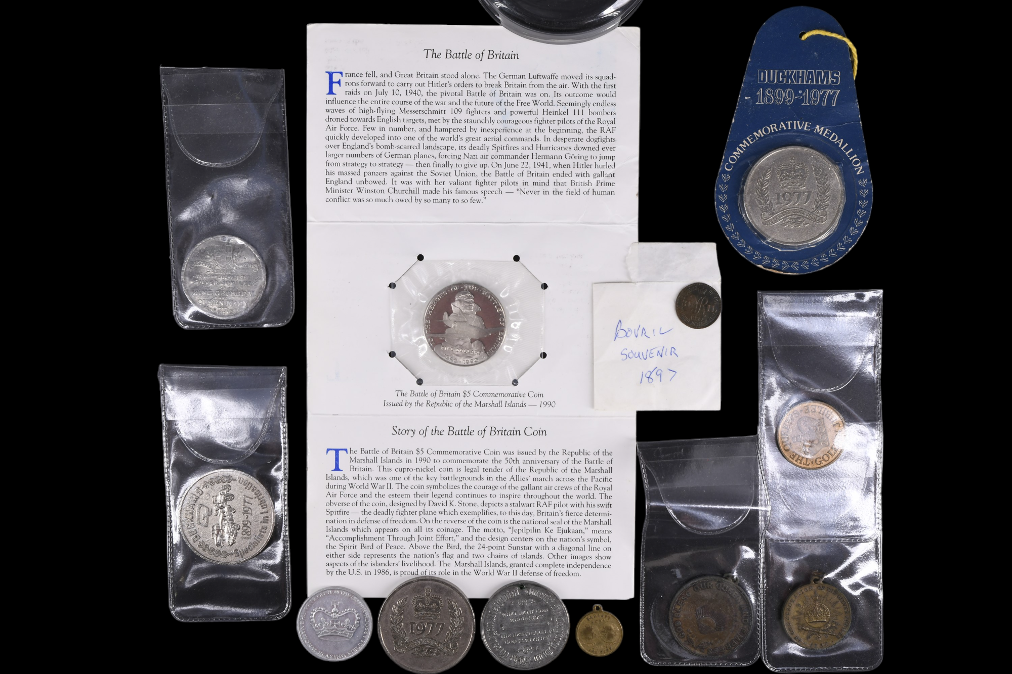A quantity of royal commemorative coins, tokens, and medallions together with a group of other - Image 2 of 9