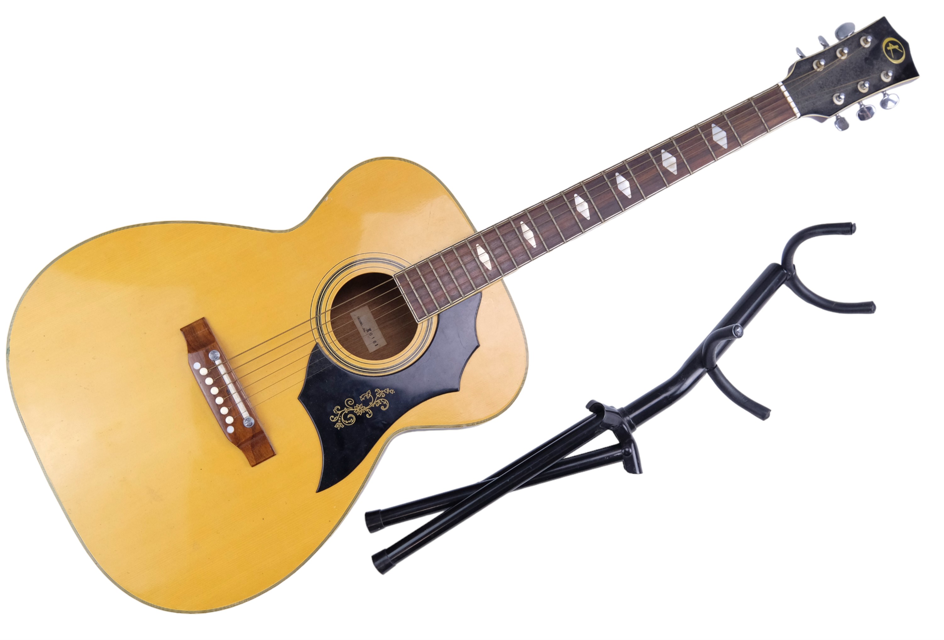 A Kay acoustic guitar, model number K6161, together with a stand, Kay 102 cm