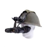 A British army Mk 4 steel helmet with early night vision scopes