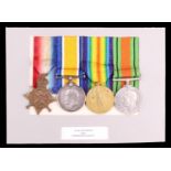 A 1914-15 Star, British War, Victory and Defence Medals to 14647 Pte R McGiffen, Border Regiment