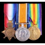 A 1914-15 Star, British War and Victory Medals to 10890 Pte R Sercombe, Devon Regiment
