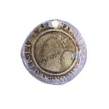 An Elizabeth I silver sixpence coin, third/fourth issue, lion Tower Mint mark