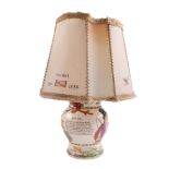 A Crown Devon John Peel ceramic table lamp with conforming shade, 24 cm to socket
