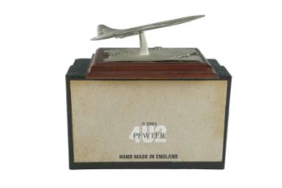 A boxed pewter model "The Last Flight of Concorde", by Pewter4u2, together with certificate