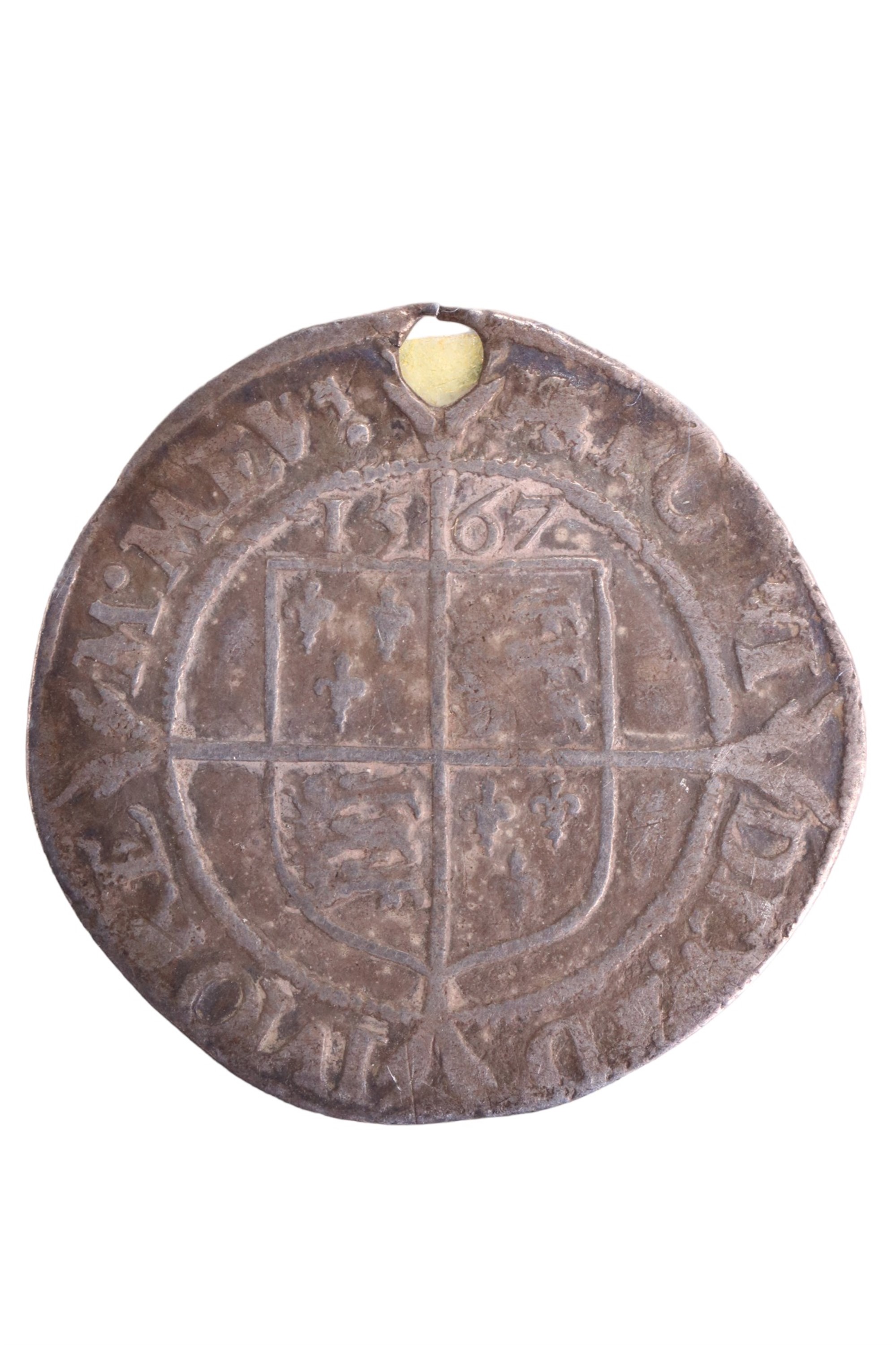 An Elizabeth I silver sixpence coin, third/fourth issue, lion Tower Mint mark - Image 2 of 2