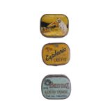 Three vintage gramophone needle tins with needles, comprising Beltona, His Master's Voice and