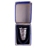 A boxed George V silver thimble by Charles Horner, No.9, Chester, 1913