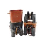 Revue 10 x 50, Swift 7 x 50 and Pathe Scope 10 x 50 binoculars, cased