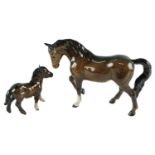A Beswick horse together with a Shetland pony, former 15 cm