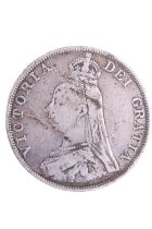 A Victorian 1889 silver double florin coin