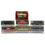 Six Matchbox "The Dinky Collection" diecast toy cars, including a 1957 Chevrolet Convertible, a 1959