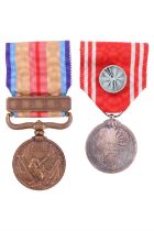 An Imperial Japanese Red Cross medal together a 1937 China Incident Medal