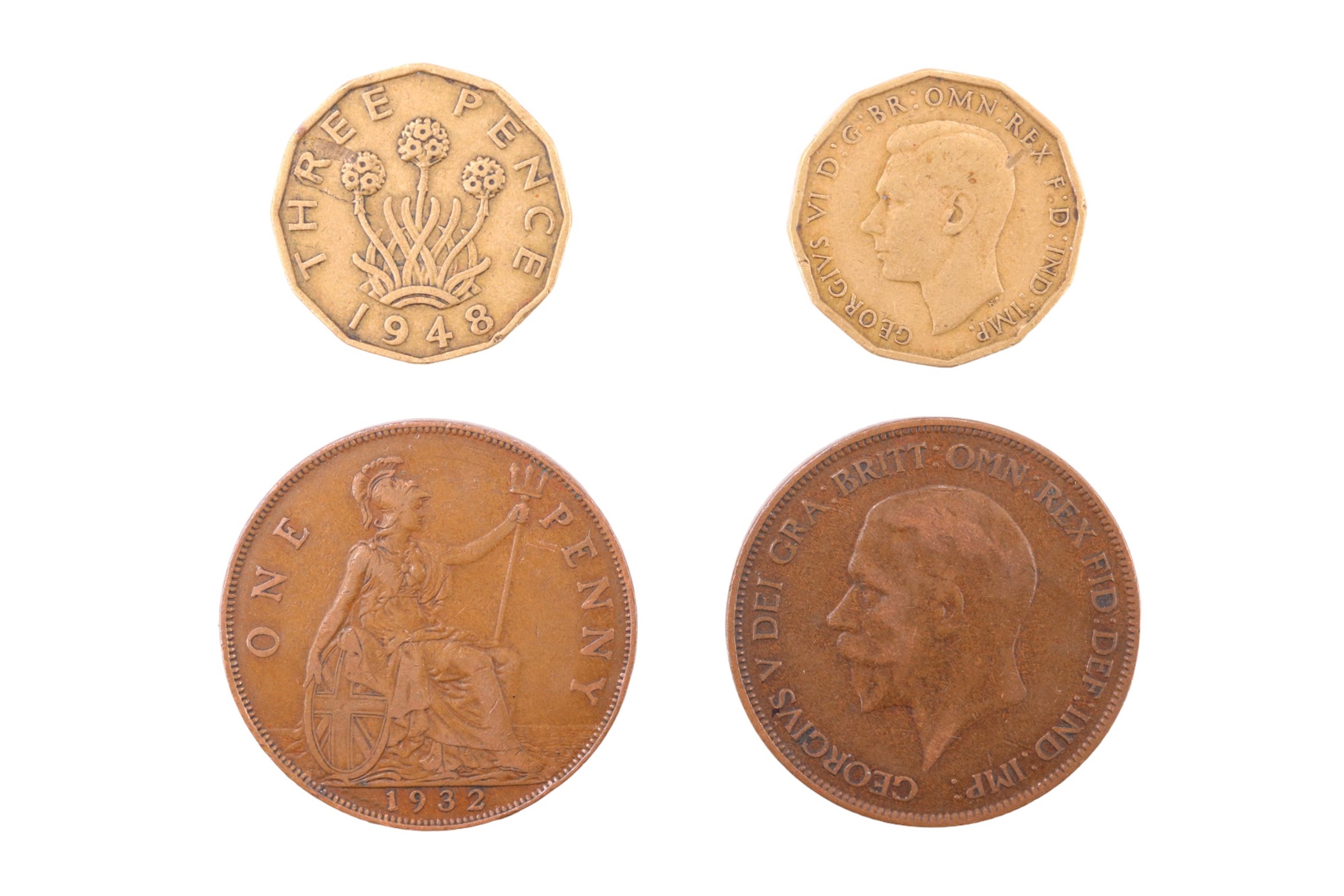 A group of GB threepence coins together with a large quantity of pennies and half pennies - Image 2 of 2