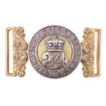 A Victorian 24th Regiment of Foot (2nd Warwickshire Regiment) officer's waist belt clasp, [A company