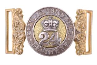 A Victorian 24th Regiment of Foot (2nd Warwickshire Regiment) officer's waist belt clasp, [A company