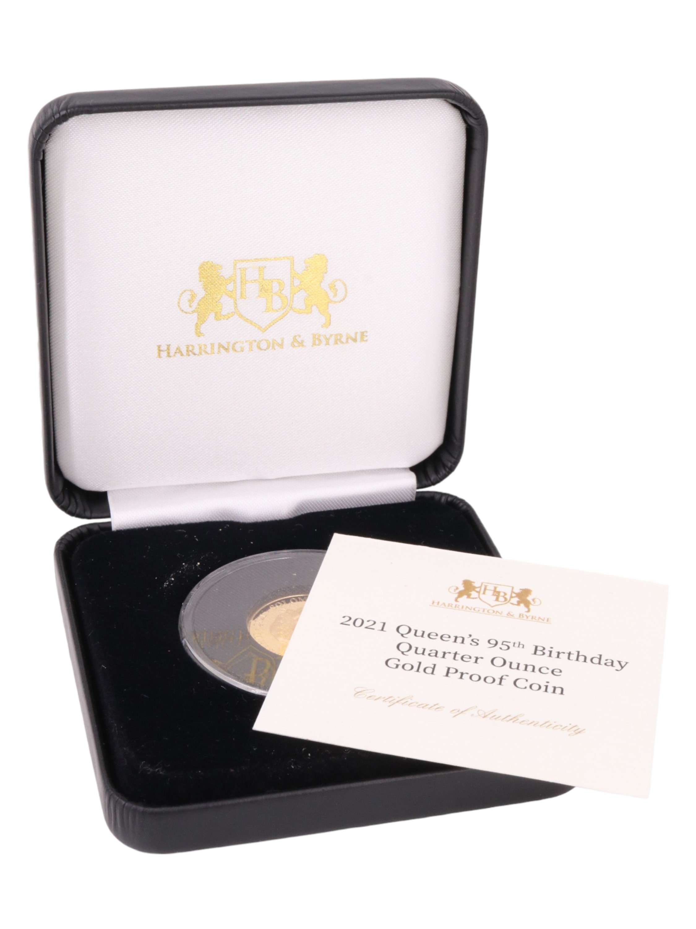A cased 2021 Queen Elizabeth II commemorative proof gold coin, 8 g - Image 4 of 4