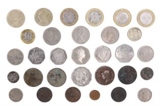 A group of circulation GB coins, including NHS and other commemoratives, together with a small group