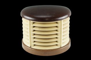 A 1930s Bakelite and painted metal electric fan heater by The Gramophone Co Ltd, model No. 'HCS 2'