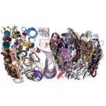 A quantity of vintage and later costume jewellery, including necklaces, earrings, bracelets, etc