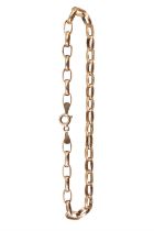 A 9 ct gold belcher link bracelet, having bolt ring connector, 2.8 g, 21 cm