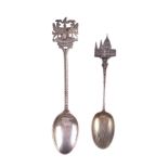 Two silver commemorative teaspoons relating to London, respectively Birmingham, 1925 and 1937, 21