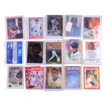 A group of MLB baseball trading cards, including Alex Rodriguez (Topps Chrome 1999 and The Merrick