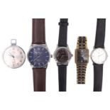A group of watches, including a boxed Accurist, a boxed Tissot, a Fero Feldmann 17 jewel pocket