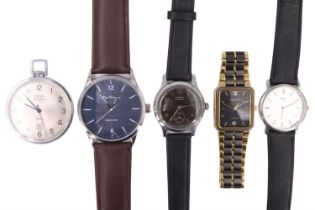 A group of watches, including a boxed Accurist, a boxed Tissot, a Fero Feldmann 17 jewel pocket