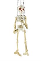 A large boxed 1950s Pelham Puppet Skeleton, with original instructions, 50 cm excluding t-bar and