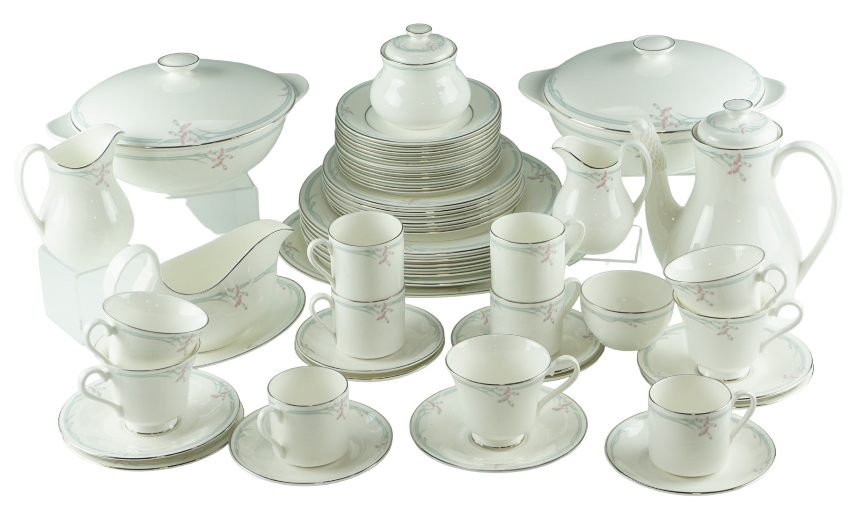 An extensive Royal Doulton Carnation tea and dinner service, over 50 items