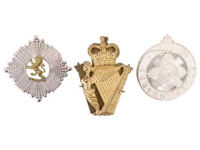 A British Army of the Rhine, Ulster Defence Regiment and Scots Guards pipers' cap badges