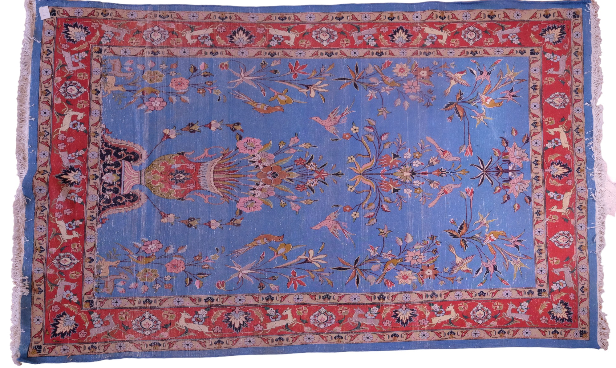 A very fine antique Persian Sarough / Zaronim hand-knotted wool-pile rug, decorated with deer, fawn, - Image 10 of 10