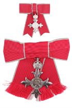 A cased Member of the Order of the British Empire ( MBE ) medal, including a miniature medal
