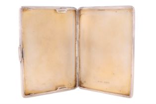 A 1930s engine turned silver cigarette case, Turner and Simpson, Chester, 1931, 170 g, 11.5 x 8.5 cm