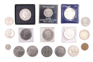 A group of GB commemorative coins, including Festival of Britain 1951 five shillings, royal