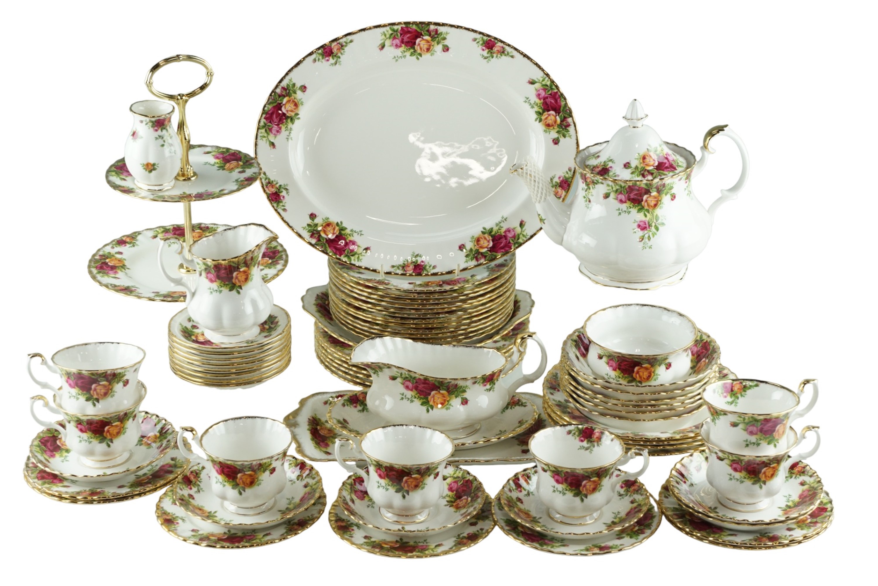 A quantity of Royal Albert Old Country Roses tea and dinnerware, over 50 items