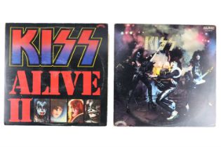 Kiss "Alive!" and "Alive II" LP record sets, both Casablanca, UK, 1977, CALD 5001 and CALD 5004