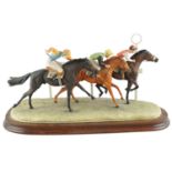 A Border Fine Arts "Going for the Post" limited edition horse racing figurine, NO7/250
