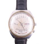 A 1960s Orient stainless steel perpetual calendar wristwatch, having an automatic 21 jewel movement,