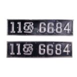 [ Classic car ] A pair of vintage foreign vehicle number plates