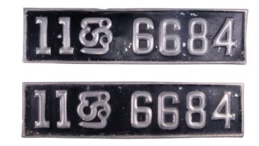 [ Classic car ] A pair of vintage foreign vehicle number plates