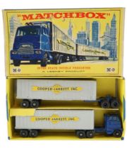 A boxed Matchbox diecast Inter State Double Freighter, Cooper Jarrett Inc, M-9, by Lesney