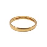 A 22 ct gold D section wedding band, Birmingham, 1979, 2.92 g, size P