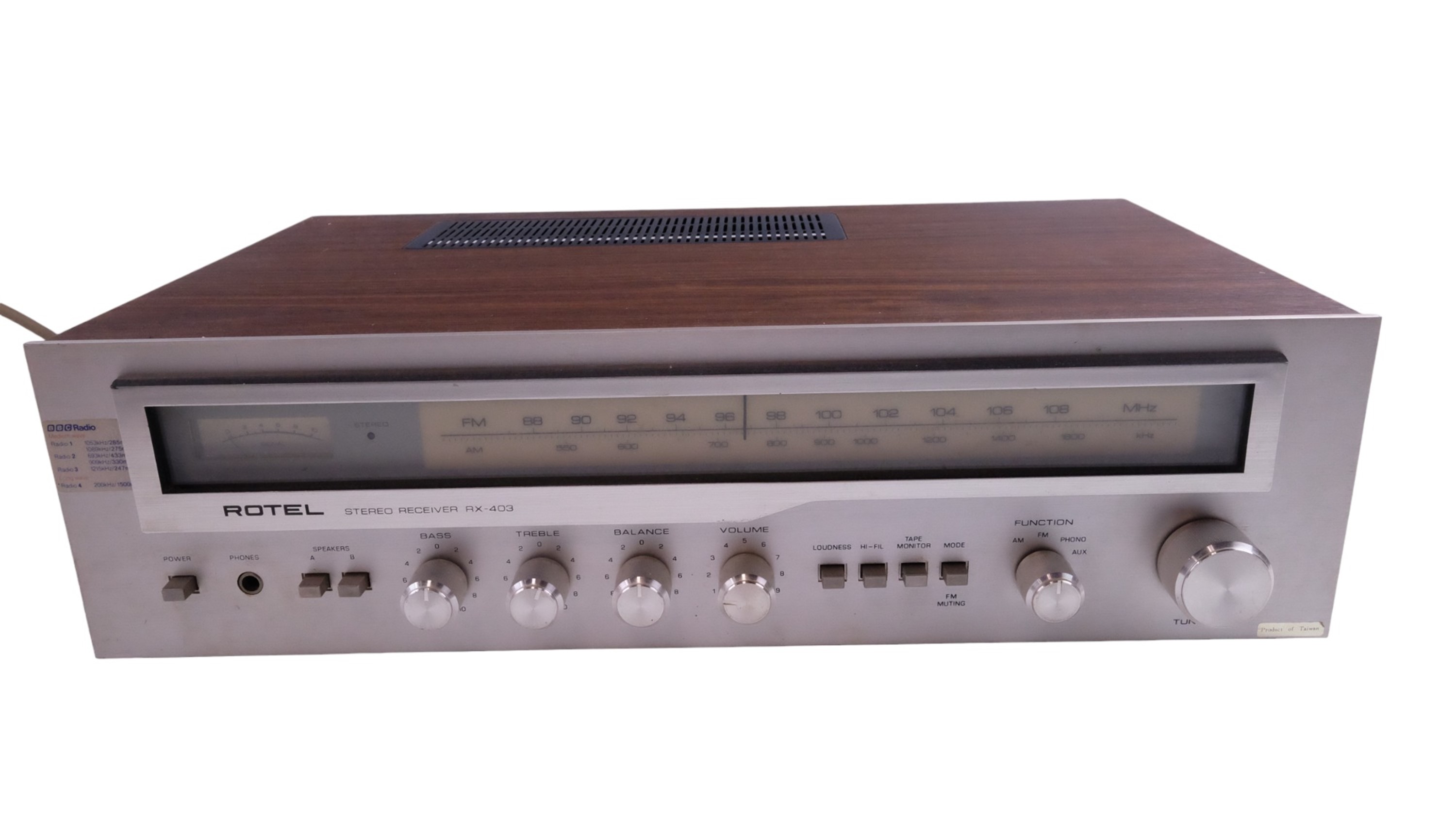 A Rotel RX-403 stereo AM/FM receiver, with owner's manual, 47 x 27.5 x 12 cm - Image 2 of 4