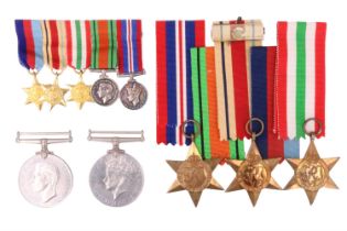 A group of Second World War campaign medals with carton, RAF certificate and an Africa Star medal