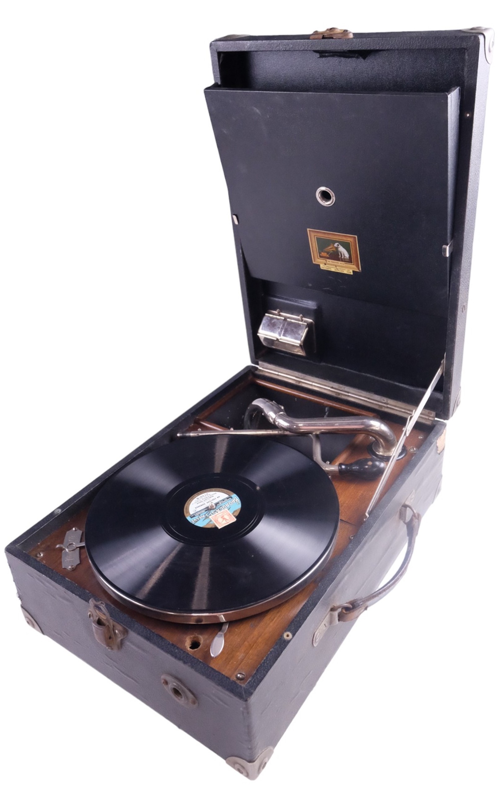 A His Master's Voice portable gramophone - Image 2 of 3