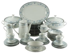 An extensive Noritake "Blue Hill" pattern dinner and coffee service