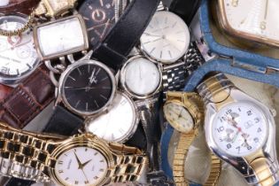 A group of watches, including Rotary, Sekonda, etc, together with an Estyma travel clock