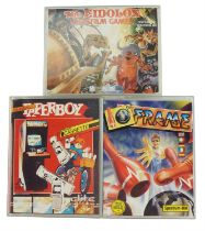 Three Sinclair Spectrum cassette video games, comprising The Eidolon (Lucasfilm), Paperboy (